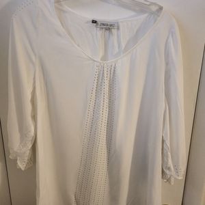 Size L White Stud Front Top
